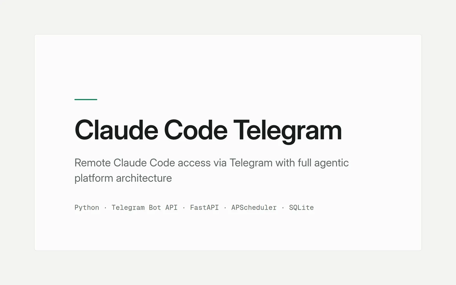 Claude Code Telegram screenshot